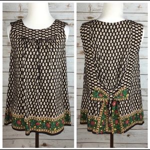 Anna Sui for Anthropologie silk top w/ bow on back